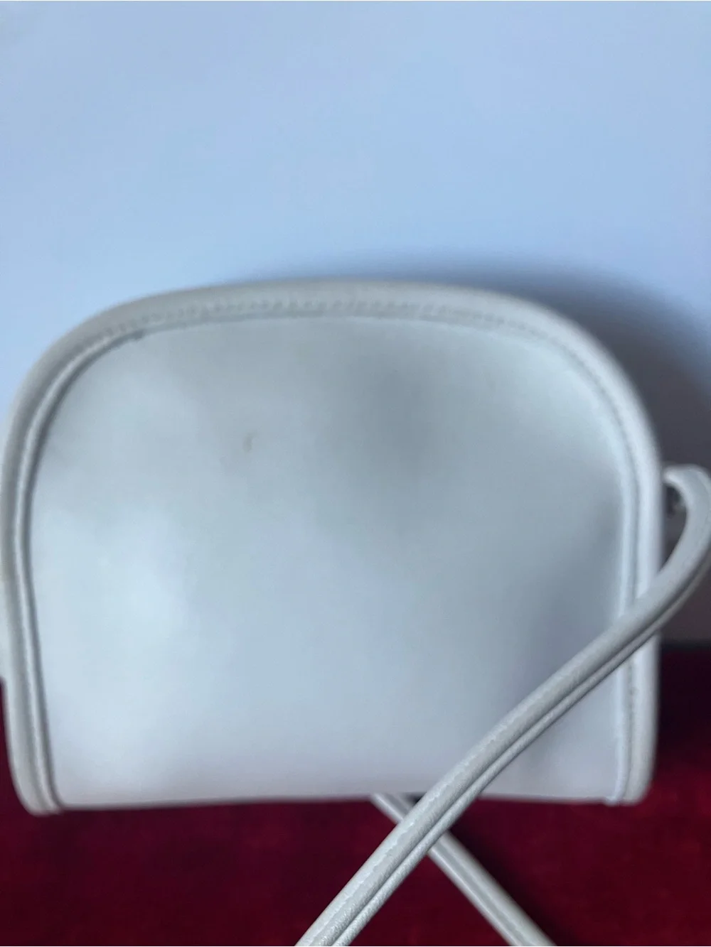 Vintage Coach 9017 Abbie Abby Zip White Small Crossbody Leather Purse Bag